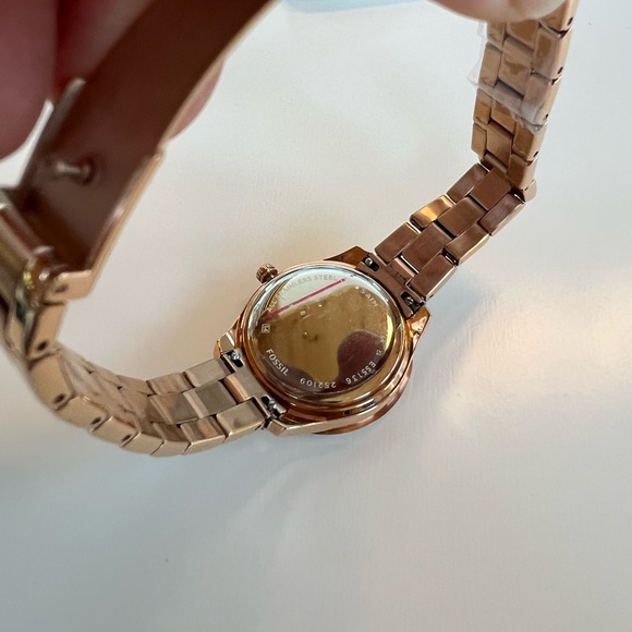 Fossil Stella Three-Hand Date Rose Gold-Tone Stainless Steel Watch Brand New - Picture 4 of 6